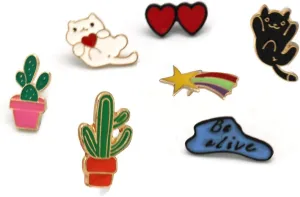 Cute Cartoon Brooch Pins Enamel Brooches Lapel Pins Badge for Women Girls Clothes Bag Decorative (Brooch Pins 04)