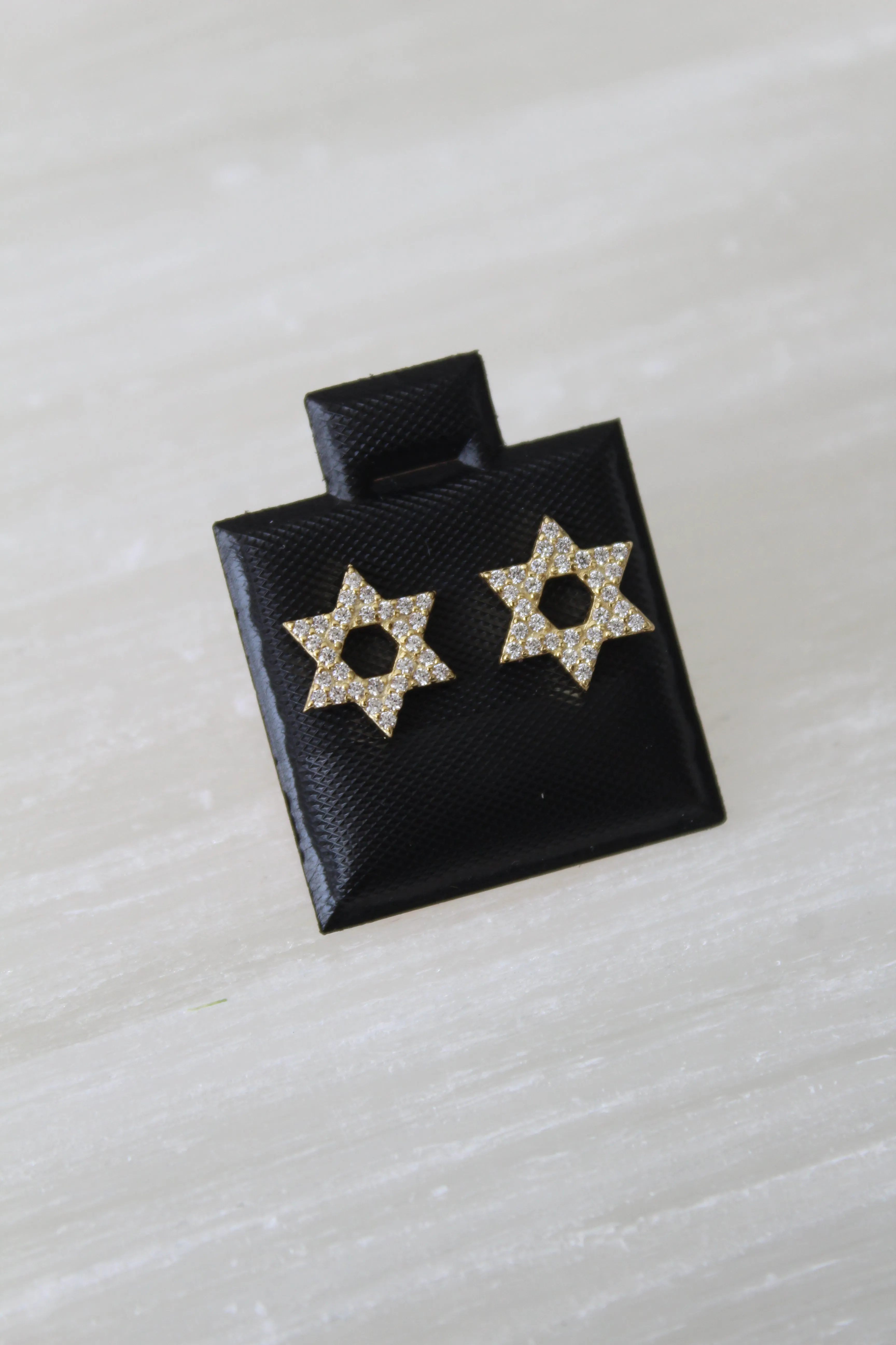 CZ Star of David Stud Earrings