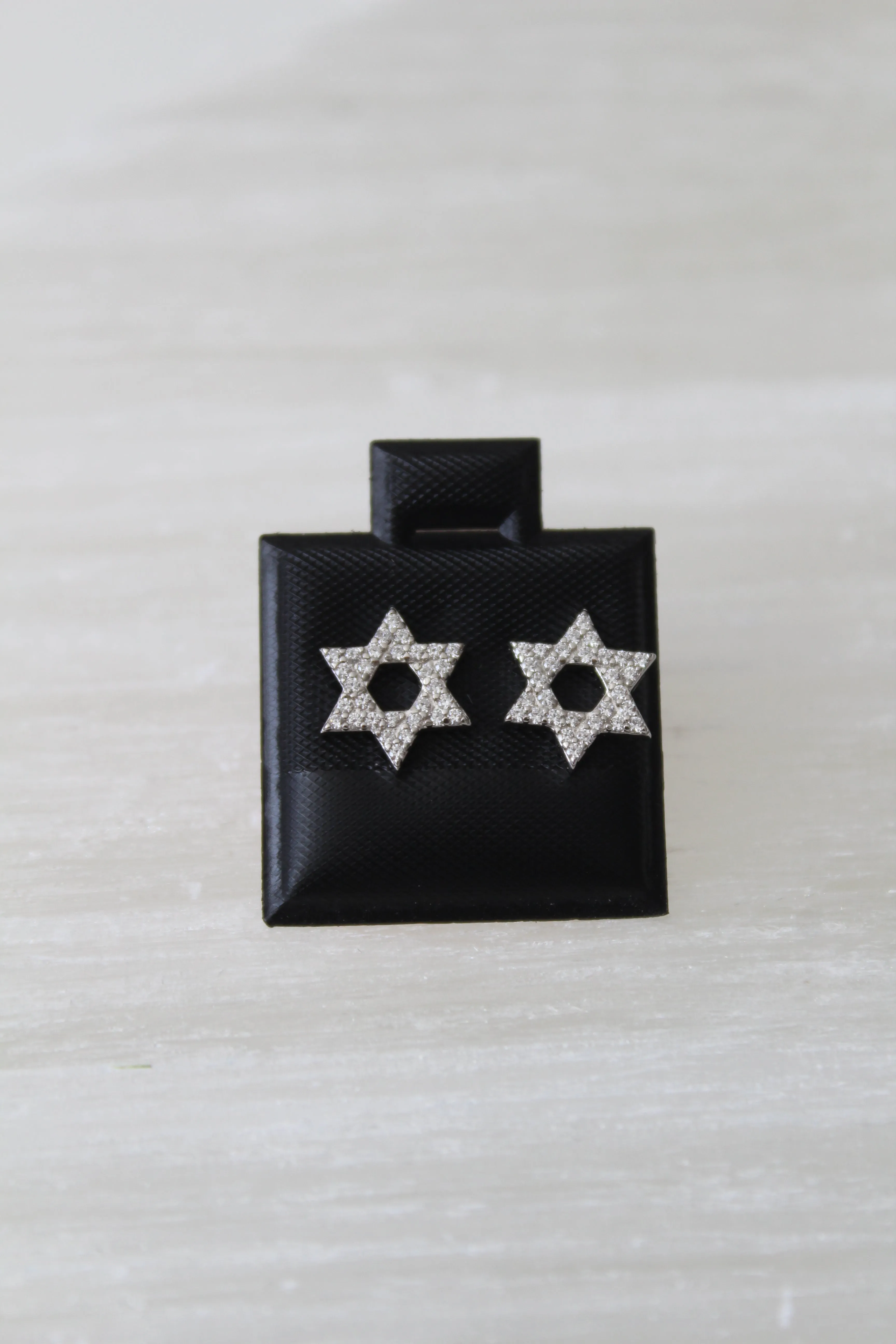 CZ Star of David Stud Earrings