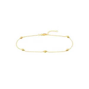 D/C and Mini Polished Bead Adjustable Anklet