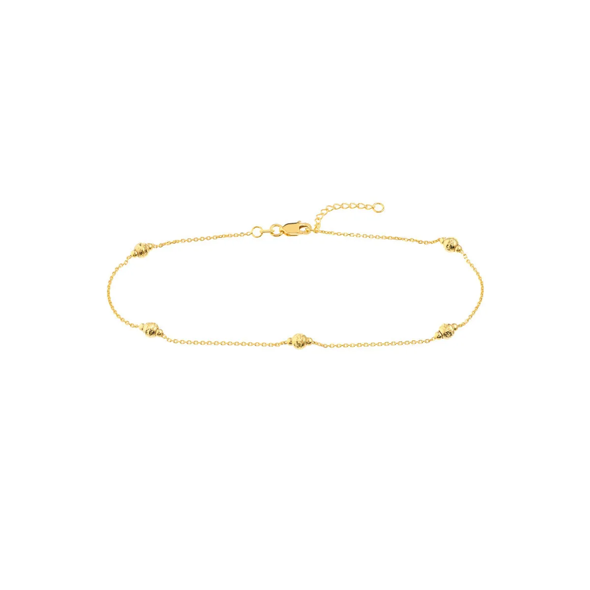 D/C and Mini Polished Bead Adjustable Anklet