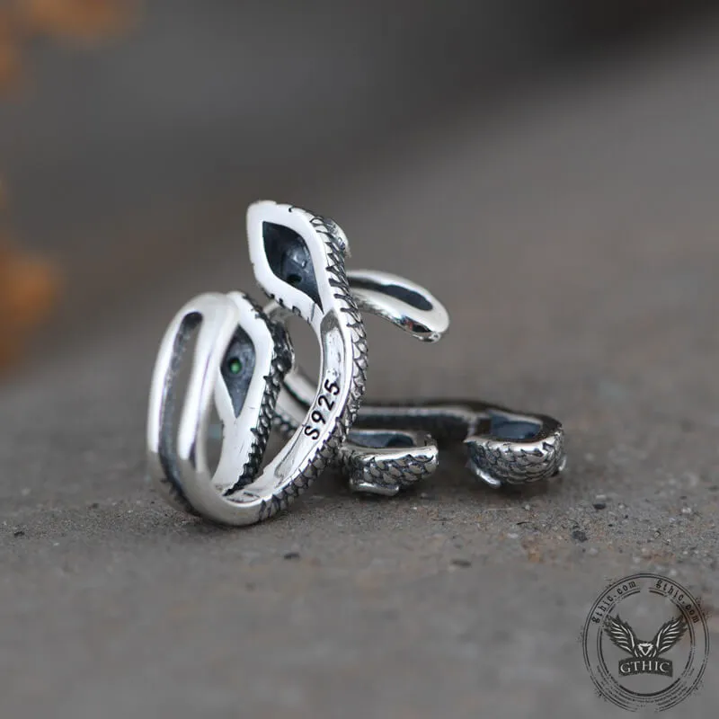 Double Snake Sterling Silver Ear Cuffs