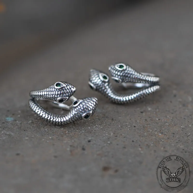 Double Snake Sterling Silver Ear Cuffs