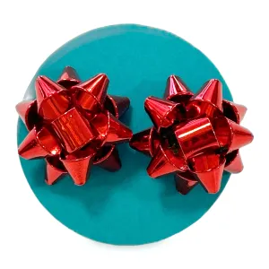 Earrings - Bow Posts RED