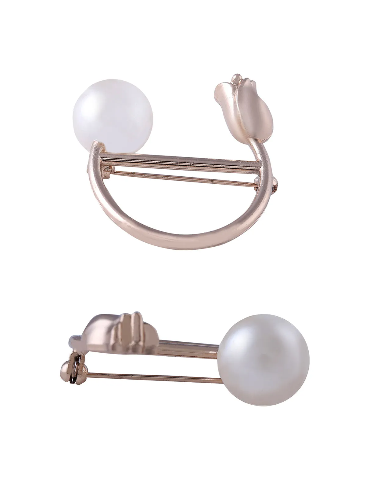 Elegant Pearl Rose Flower Fashion Brooch Pin