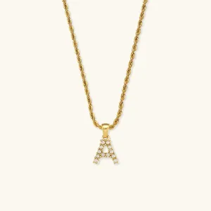 Elodie Initial Letter Pearl Necklace