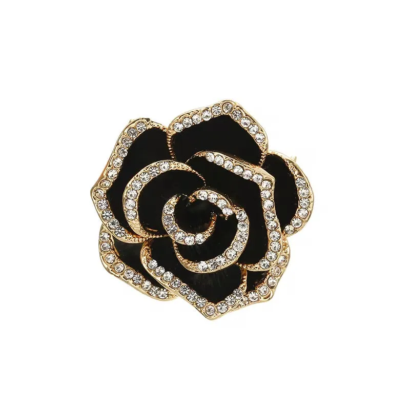 Enamel Camellia Brooch