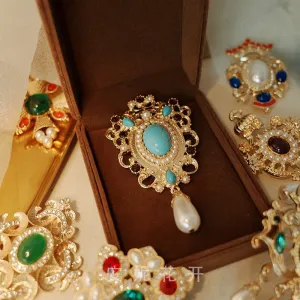 Exquisite Baroque French Retro Pearl Brooch Pin Badge Bag Brooches Jewelry For Women