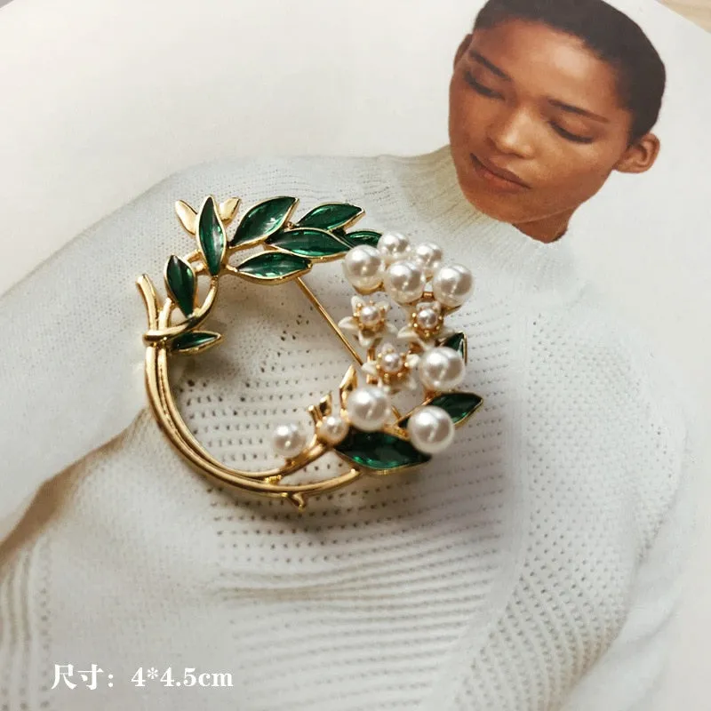 Exquisite Baroque French Retro Pearl Brooch Pin Badge Bag Brooches Jewelry For Women