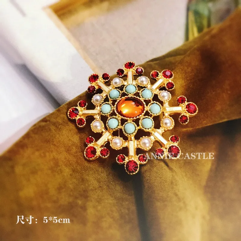 Exquisite Baroque French Retro Pearl Brooch Pin Badge Bag Brooches Jewelry For Women