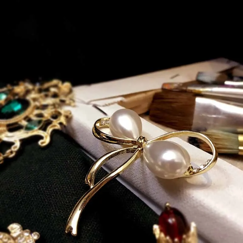 Exquisite Baroque French Retro Pearl Brooch Pin Badge Bag Brooches Jewelry For Women