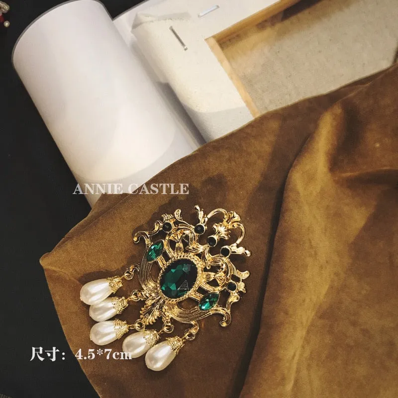 Exquisite Baroque French Retro Pearl Brooch Pin Badge Bag Brooches Jewelry For Women