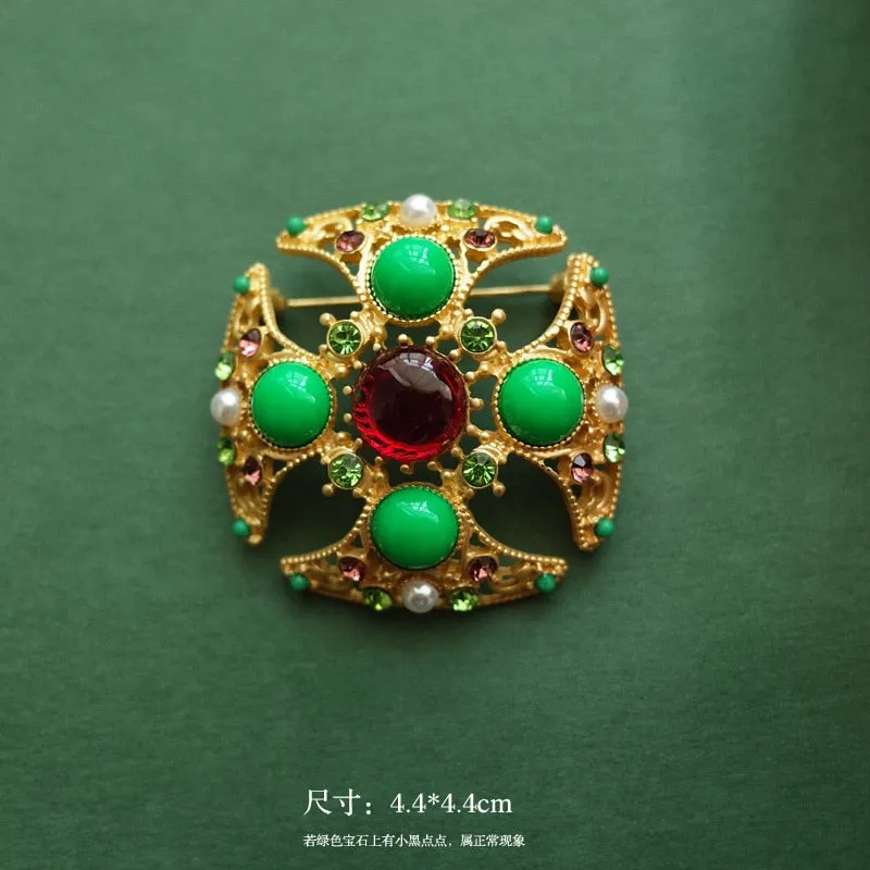 Exquisite Baroque French Retro Pearl Brooch Pin Badge Bag Brooches Jewelry For Women