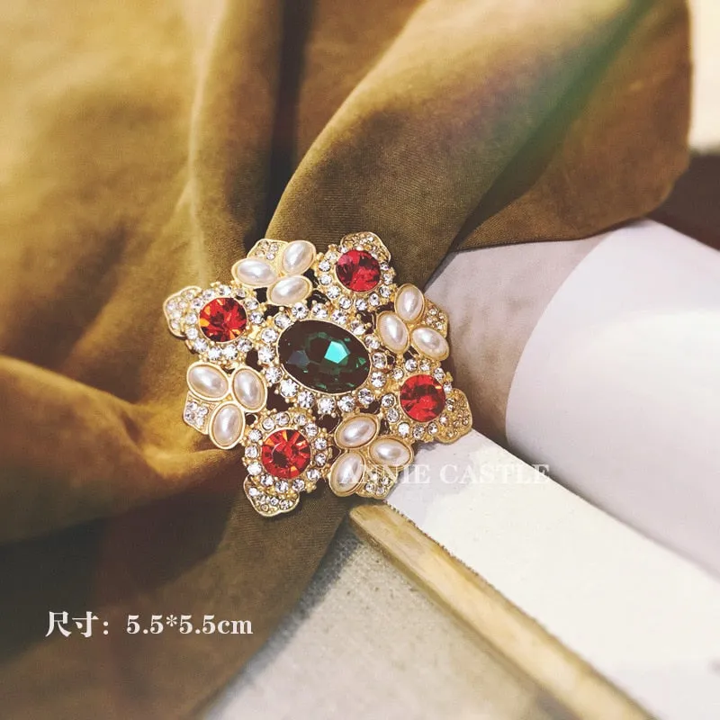 Exquisite Baroque French Retro Pearl Brooch Pin Badge Bag Brooches Jewelry For Women