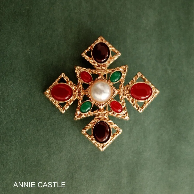 Exquisite Baroque French Retro Pearl Brooch Pin Badge Bag Brooches Jewelry For Women