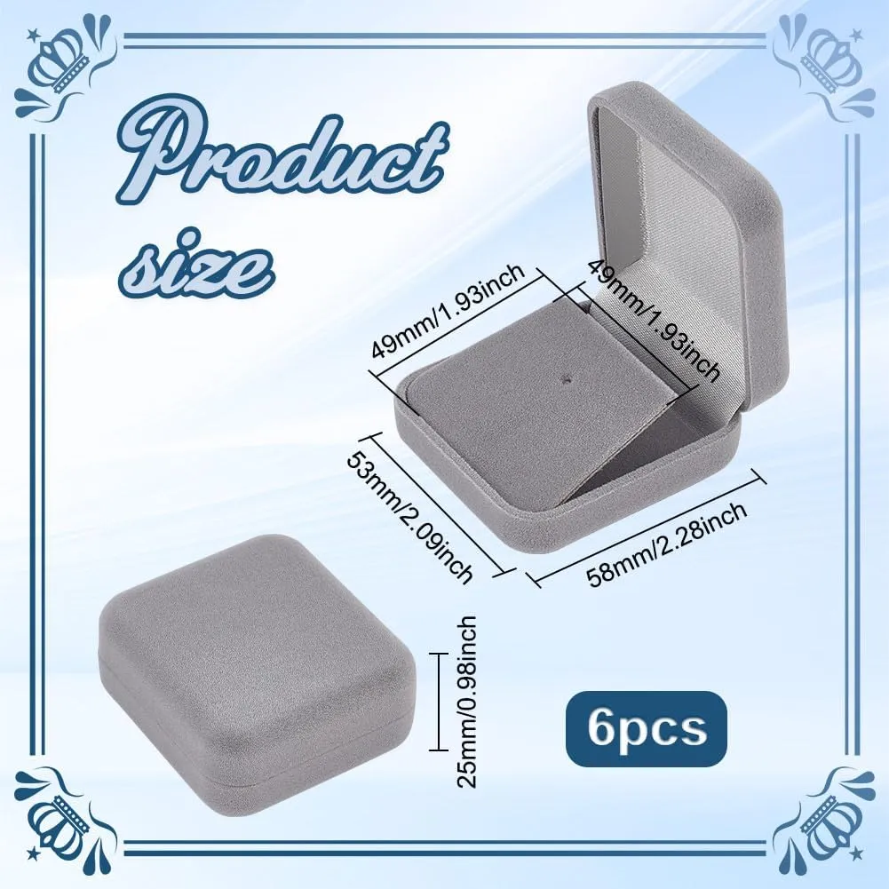 FINGERINSPIRE 6 pcs Silver Velvet Badge Display Box 30mm Lapel Pin Collection Display Holder Square Velvet Brooch Storage Boxes Presentation Display Case for Badges Brooch Pin Lapel Pin Storage