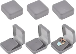 FINGERINSPIRE 6 pcs Silver Velvet Badge Display Box 30mm Lapel Pin Collection Display Holder Square Velvet Brooch Storage Boxes Presentation Display Case for Badges Brooch Pin Lapel Pin Storage