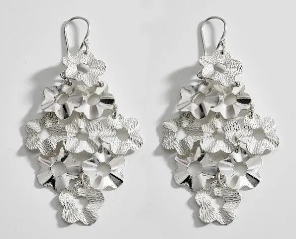 Flower Cascade Sterling Silver Earrings