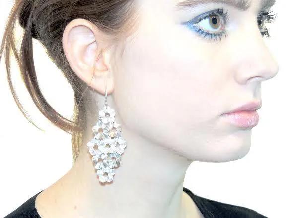 Flower Cascade Sterling Silver Earrings