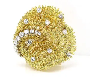French Designer Diamond Sea Urchin Pin