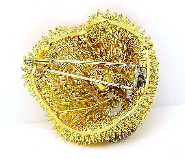 French Designer Diamond Sea Urchin Pin