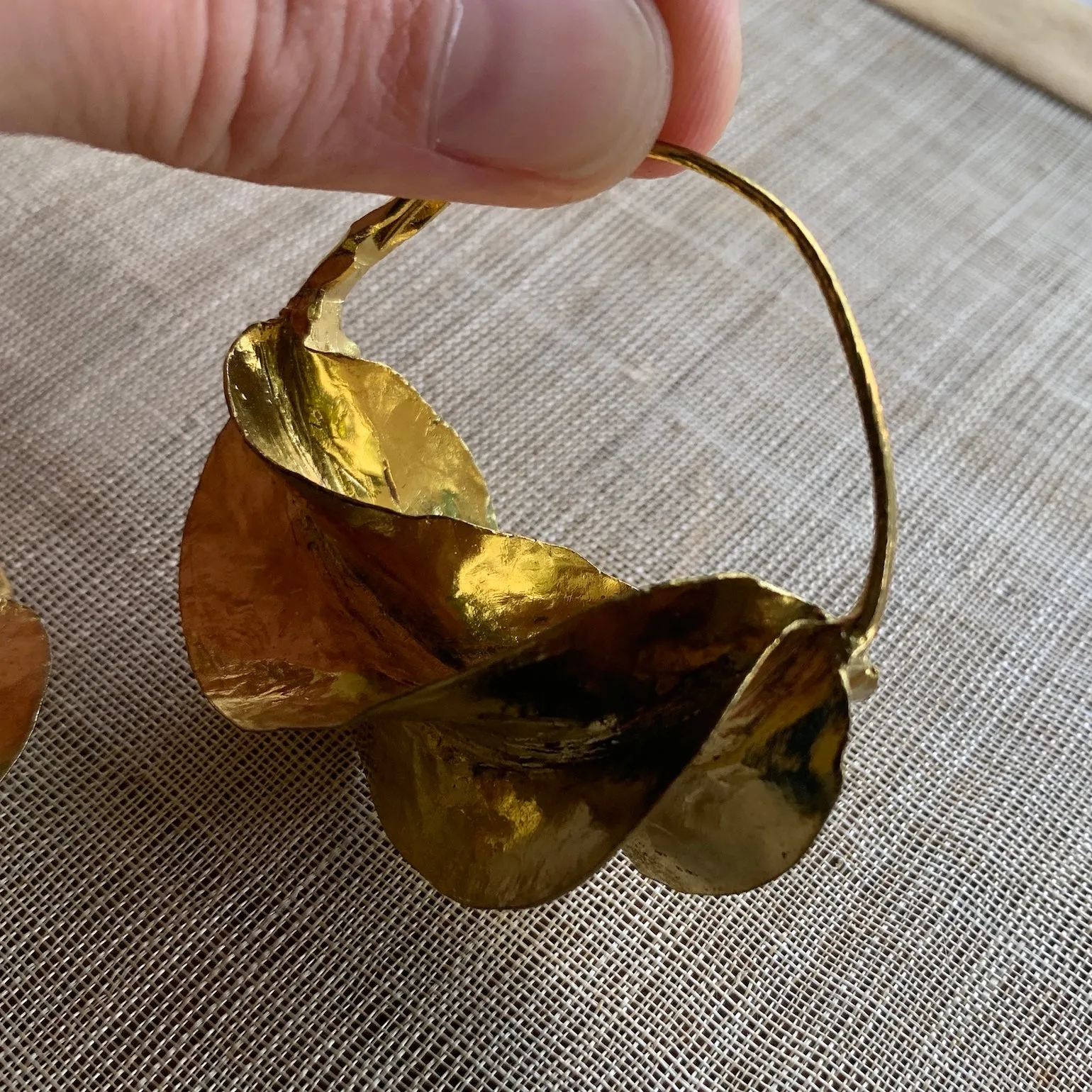 Fulani Brass Earrings, Medium