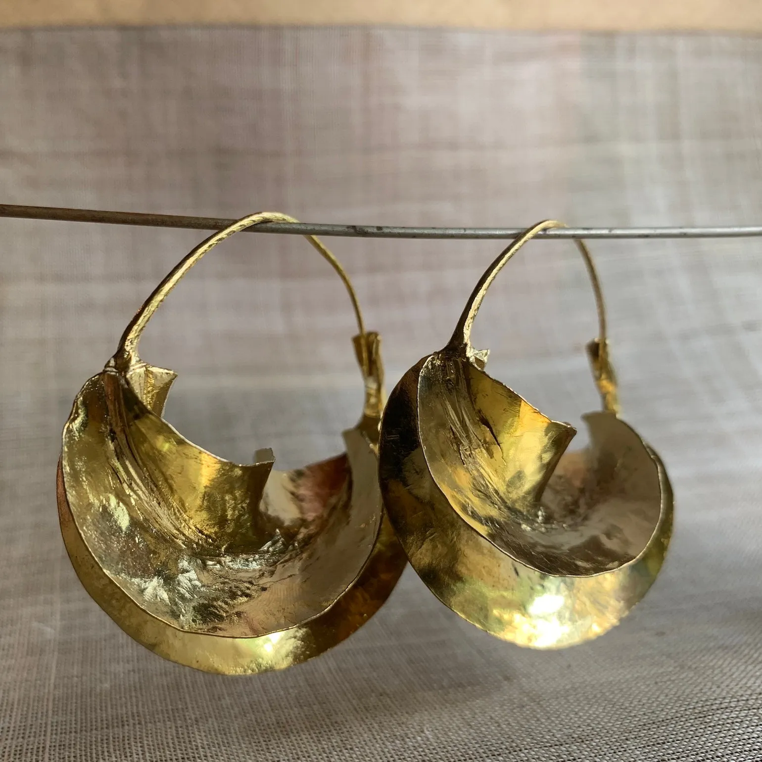 Fulani Brass Earrings, Medium