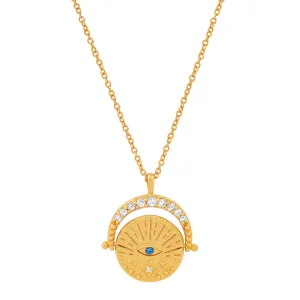 Gold Coin Evil Eye Necklace