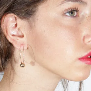 Gold Filled Hoop Bead Earrings