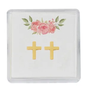 Gold Tone Cross Earrings