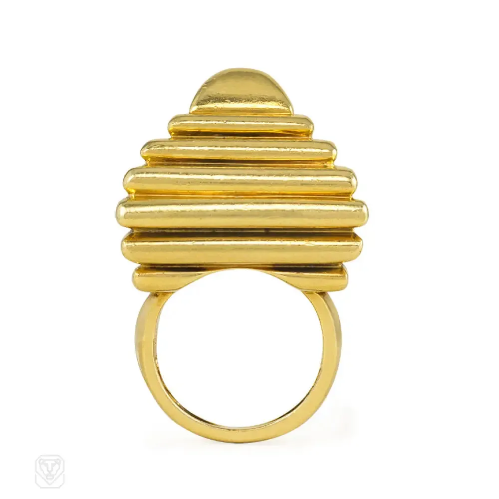 Gold ziggurat ring, Aldo Cipullo for Cartier