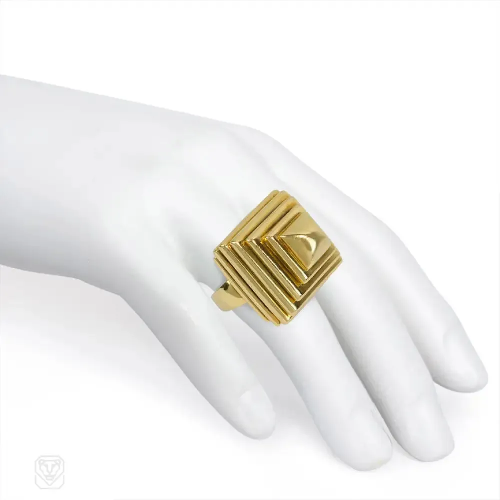 Gold ziggurat ring, Aldo Cipullo for Cartier
