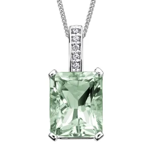 Green Amethyst and Diamond Pendant
