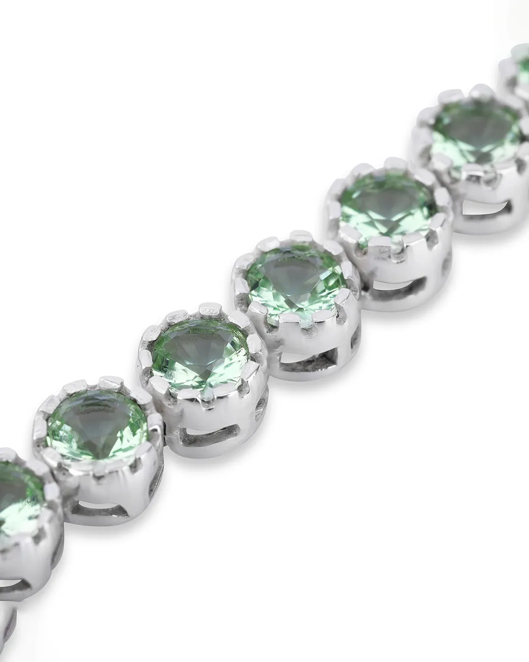 Green Apple Round Zirconia Tennis Bracelet
