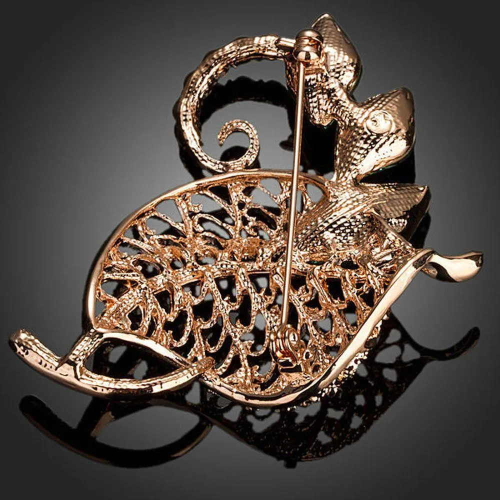 Green Plant Shape Leaves Pin Brooch