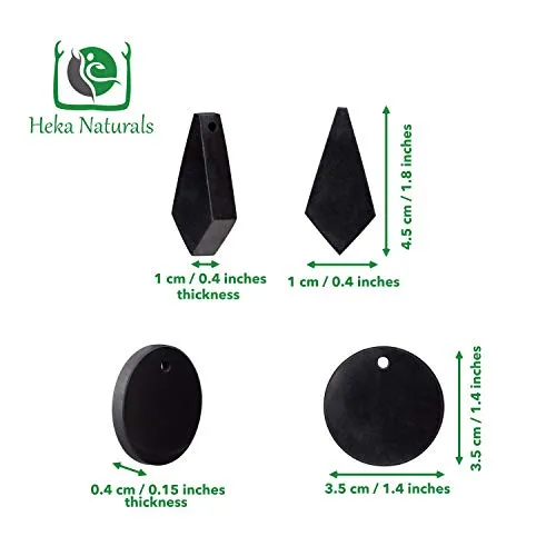 Heka Naturals Shungite Water Purification Set: 250 gr0.55 lbs of Shungite Stones, 25 gr0.9 oz Elite Shungite, 5 tumble stones teed Authentic Rare Stone for Water Purification, Shungite Water & Healing