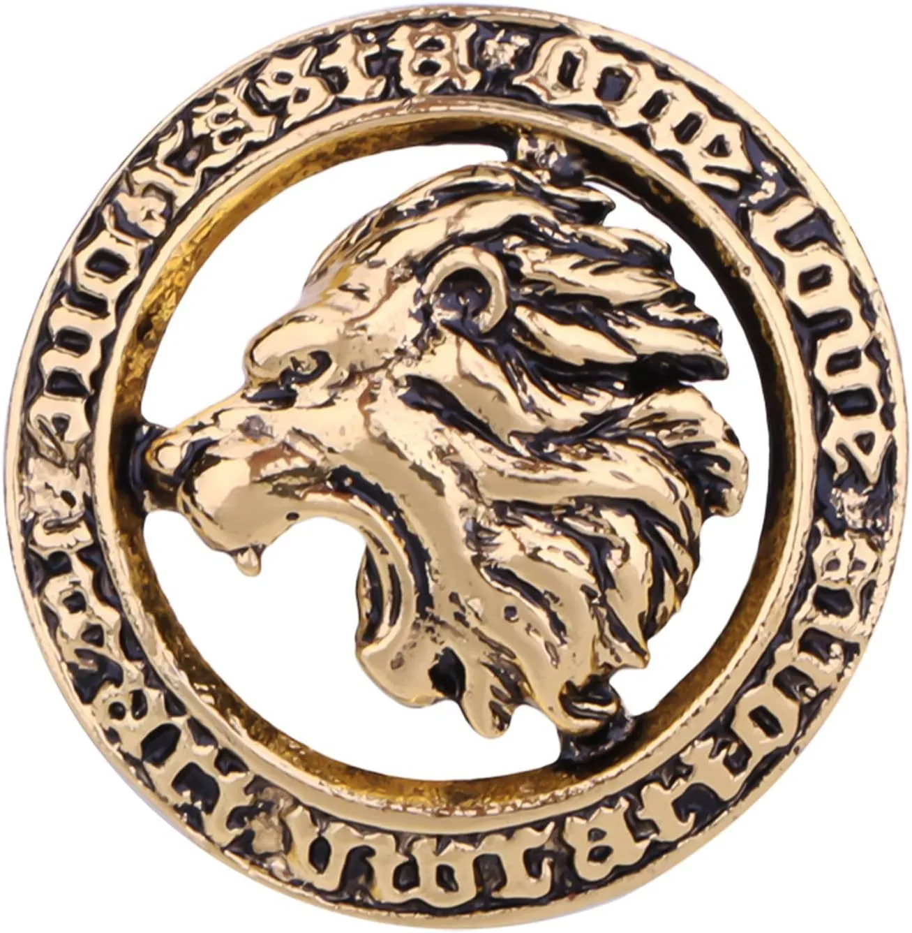 HETICA Vintage Brooch for Women Men - Round Lion Head Brooch Fashion Brooch for Men Women