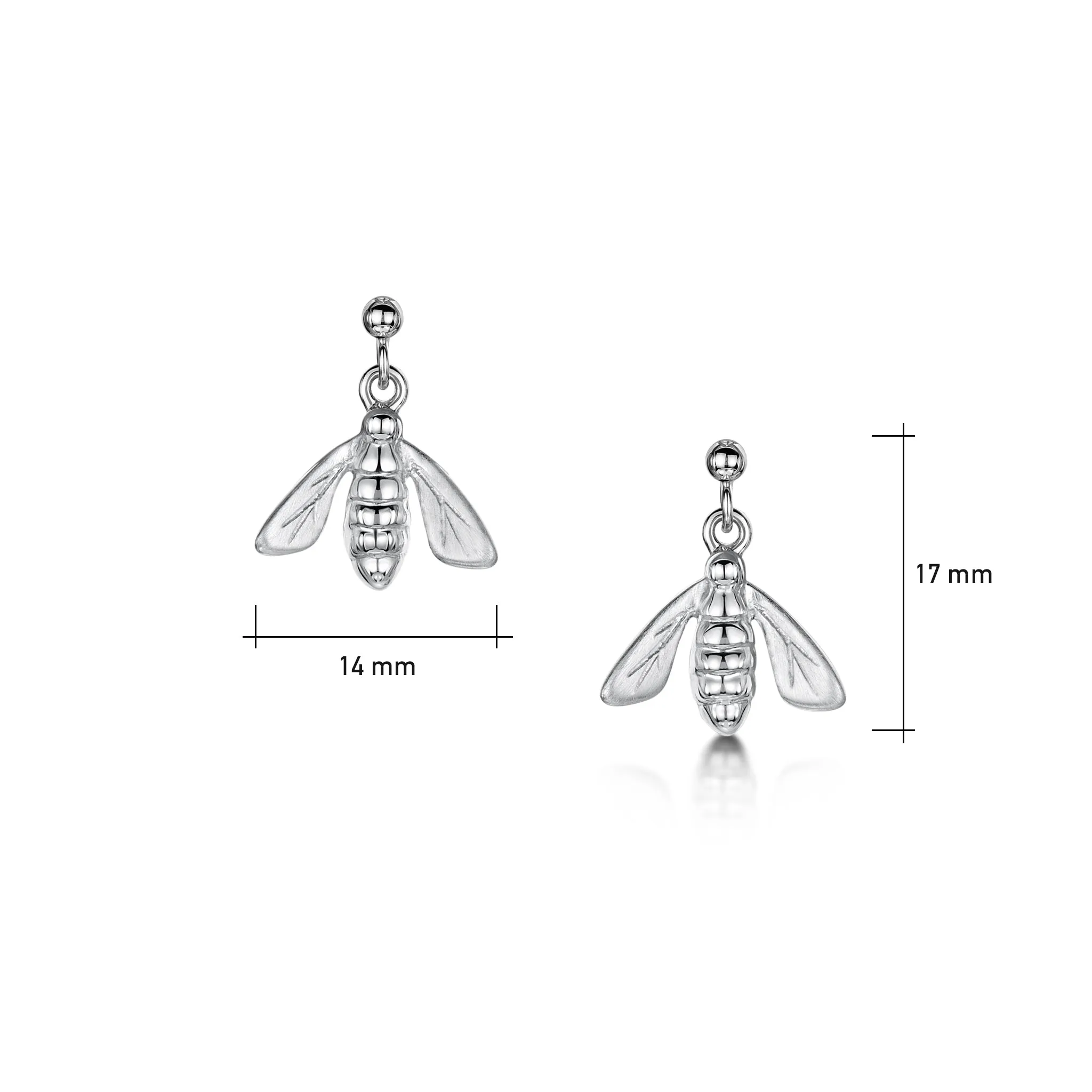 Honeybee Small Drop Earrings in Sterling Silver