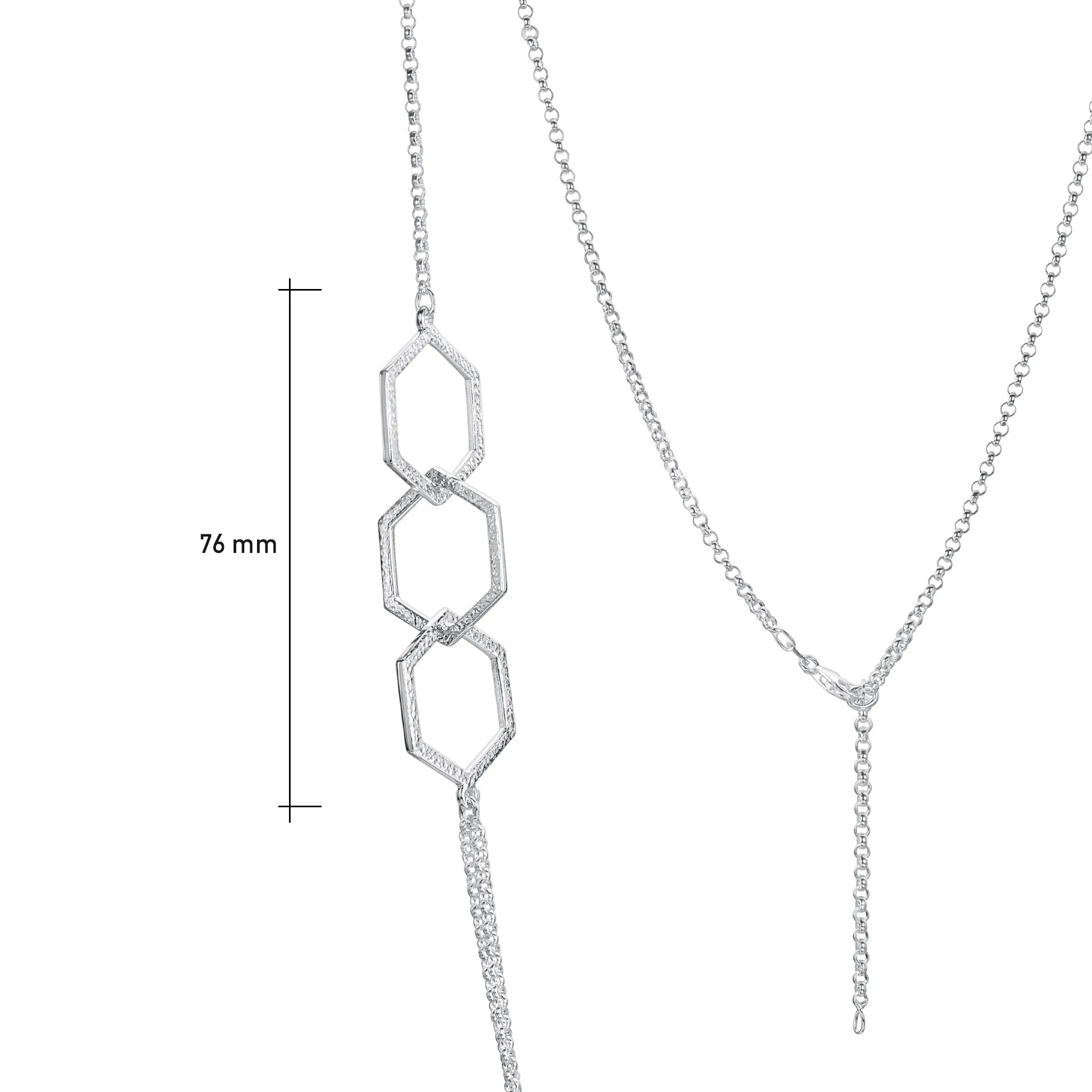 Honeycomb 6-link Drape Necklace in Sterling Silver