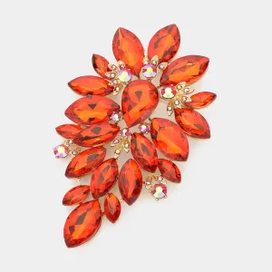 iLLASPARKZ Marquise Stone Cluster Embellished Pin Brooch