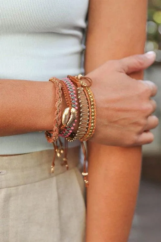 Individual Bead   Leather Layered Bracelets