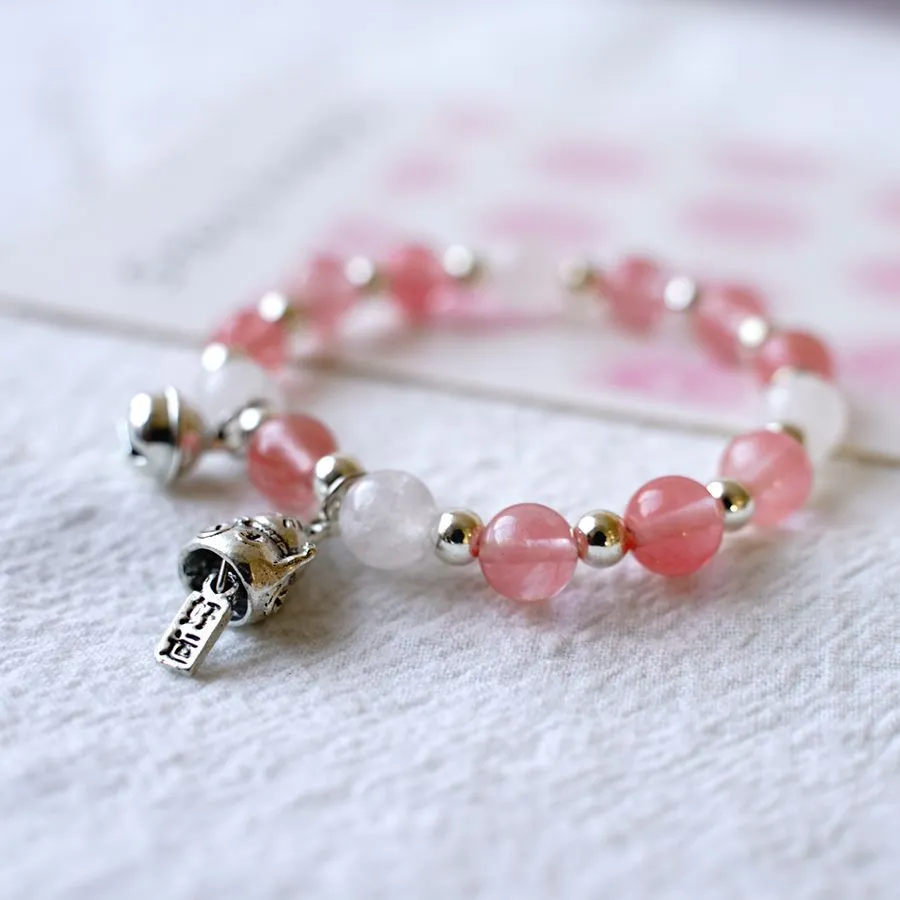 Japanese Style Lucky Cat  Crystal Beaded Bracelet Women