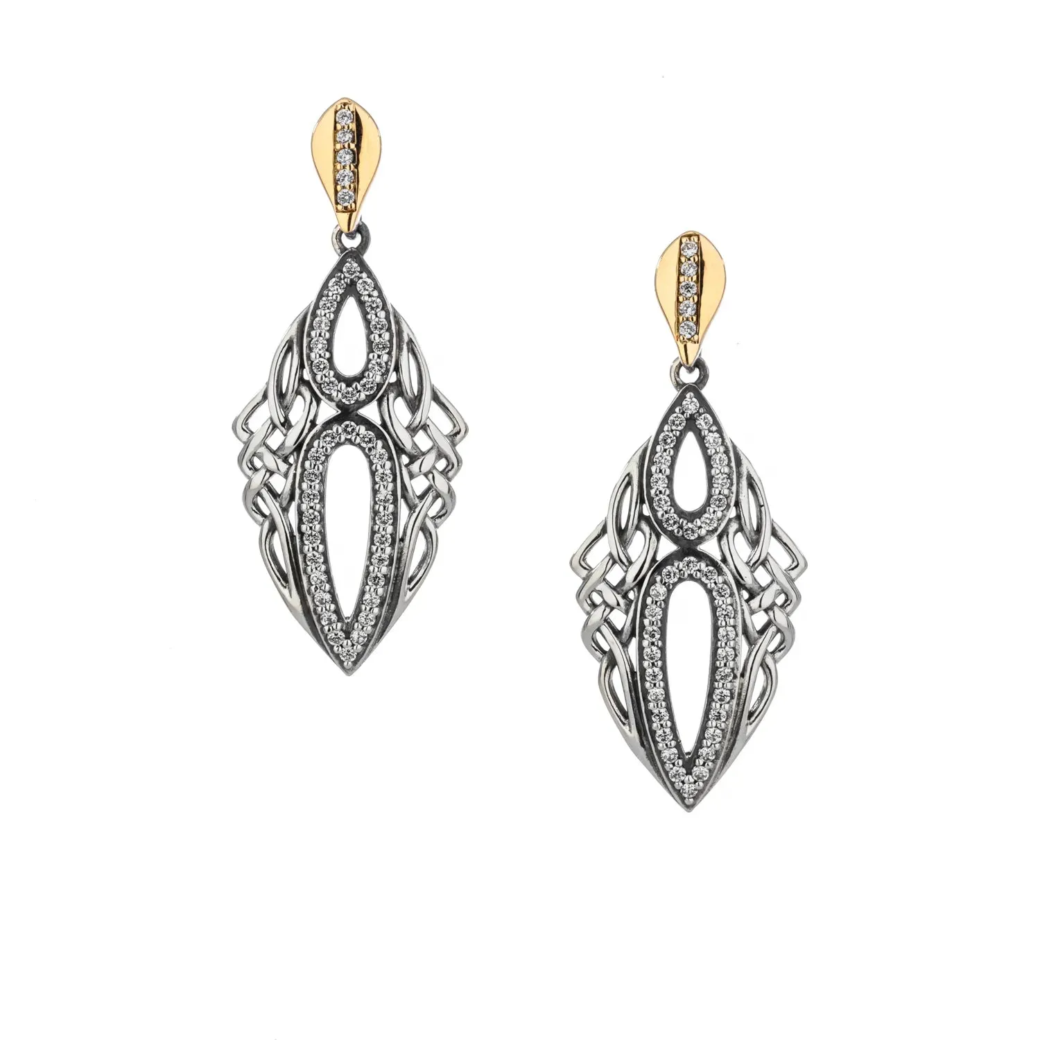 Keith Jack Sterling Silver   10k with CZ Gateway Earrings