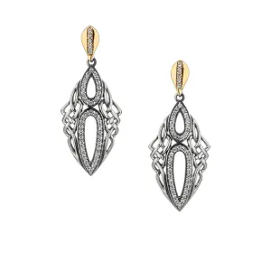 Keith Jack Sterling Silver   10k with CZ Gateway Earrings