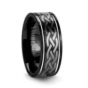 KILDARE | Tungsten Ring Celtic Engraved