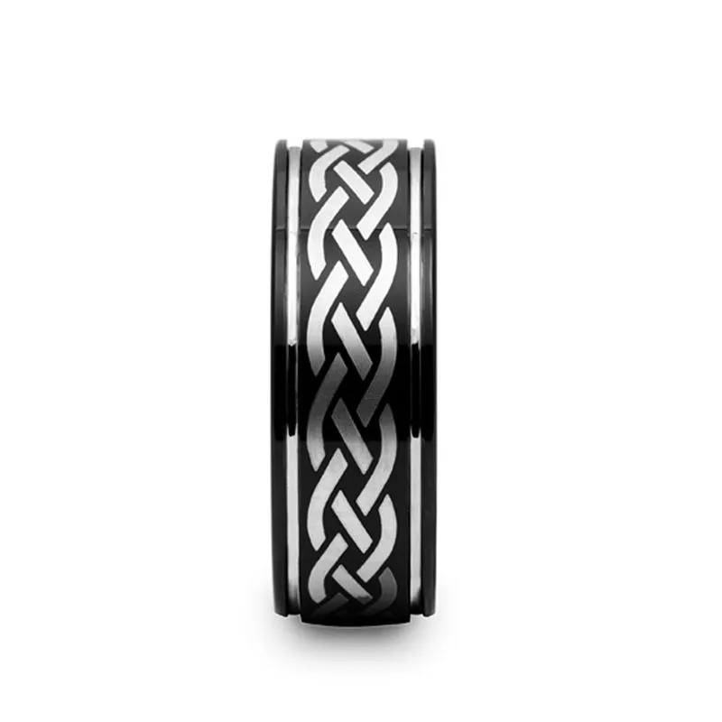 KILDARE | Tungsten Ring Celtic Engraved