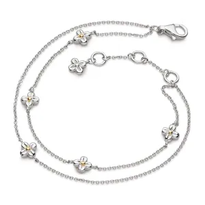 Kit Heath Sterling Silver Double Strand Flower Bracelet