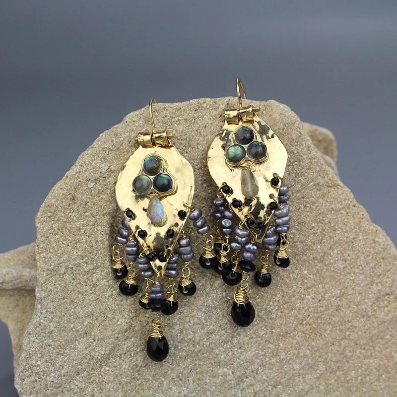 Labradorite Onyx Sherazade Earrings