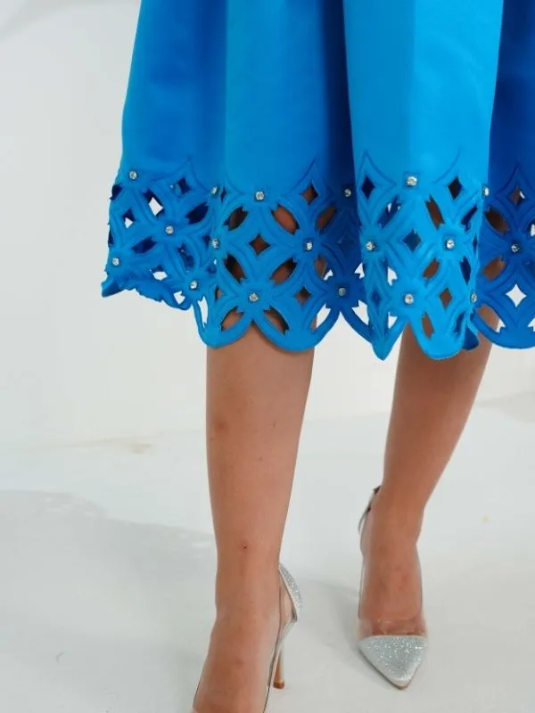 LIMA cutwork satin dress