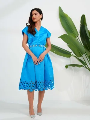 LIMA cutwork satin dress